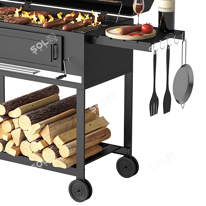 Outdoor Grill 3D Model Kit 3D model image 7