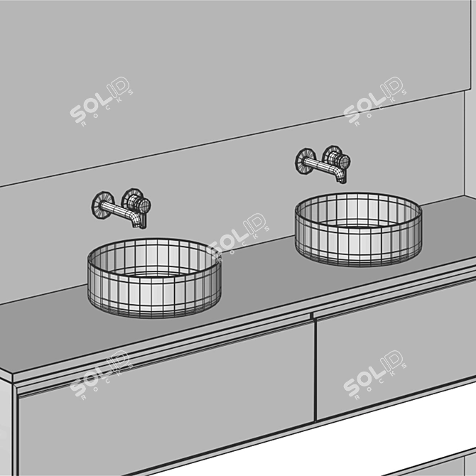 Modern Bathroom Furniture Set 3D model image 5