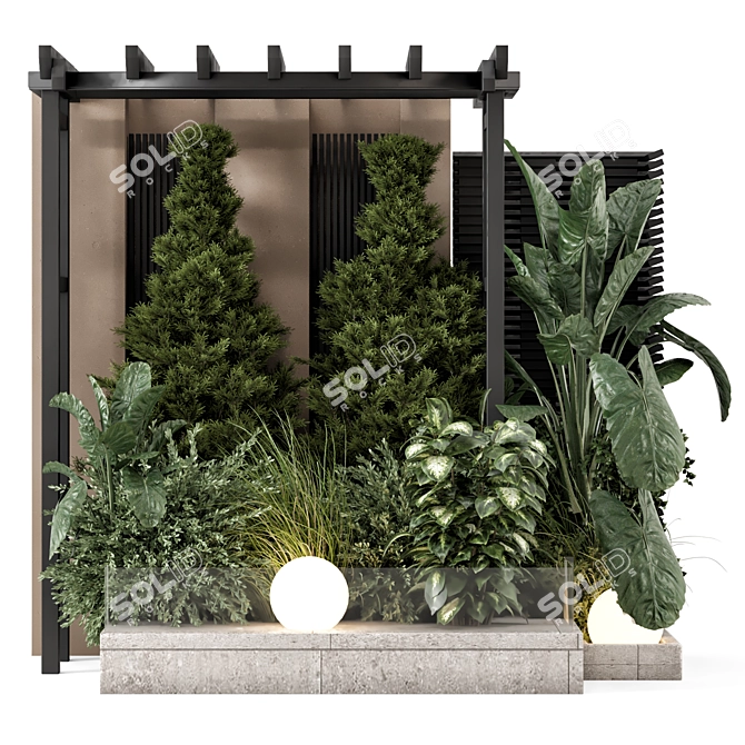 Lush Garden Bush & Tree 3D model image 1