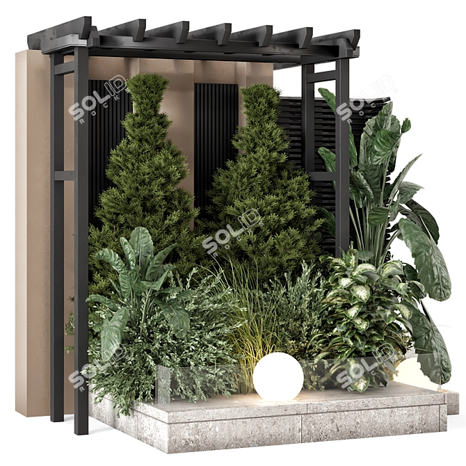 Lush Garden Bush & Tree 3D model image 2