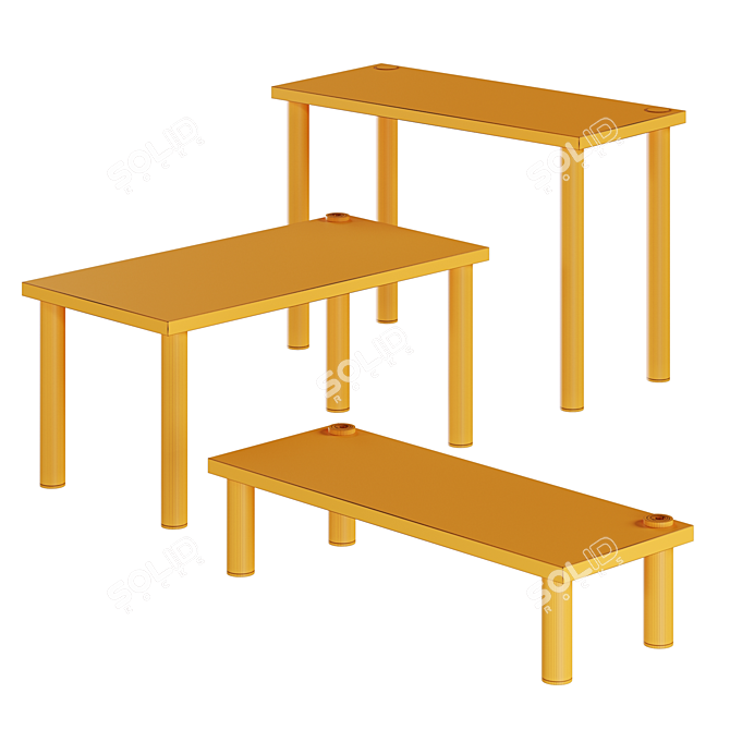 Pipo Dining Set in 3 Colors 3D model image 7