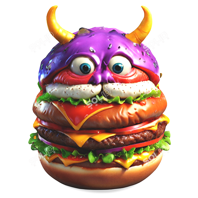 Monster Burger Figures 3D model image 3