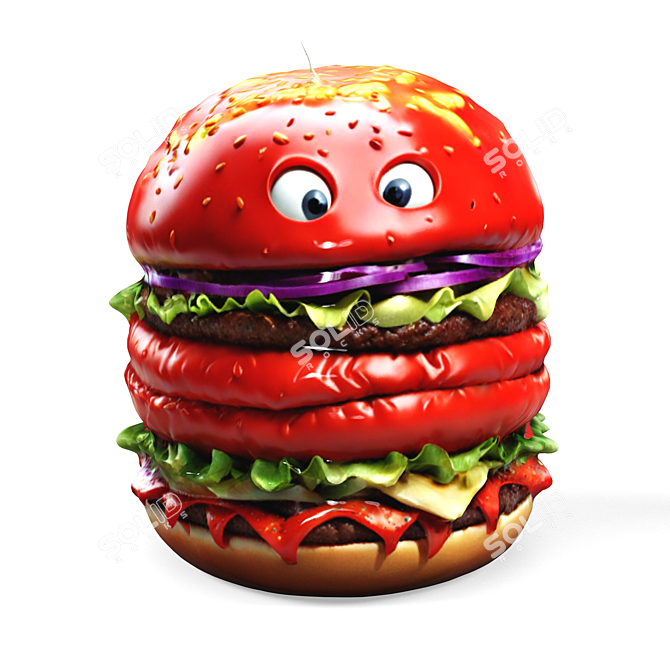 Monster Burger Figures 3D model image 4