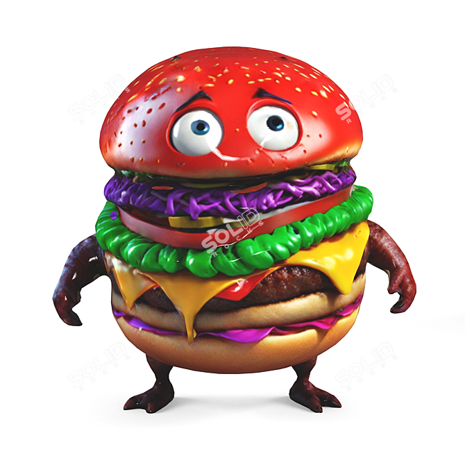 Monster Burger Figures 3D model image 5