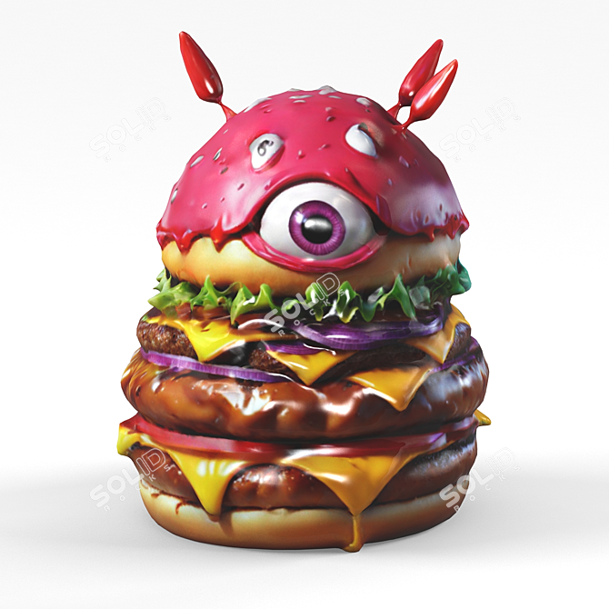 Monster Burger Figures 3D model image 6