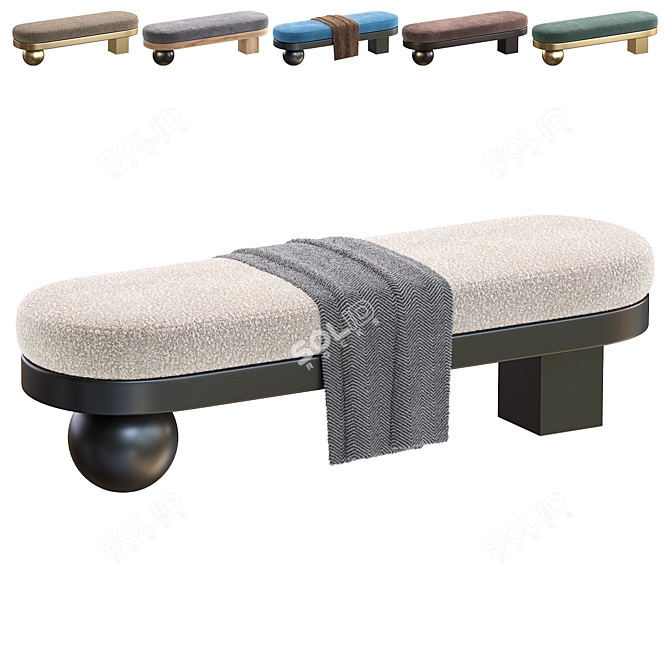 Elegant Banquette BRERA by Cazarina 3D model image 1