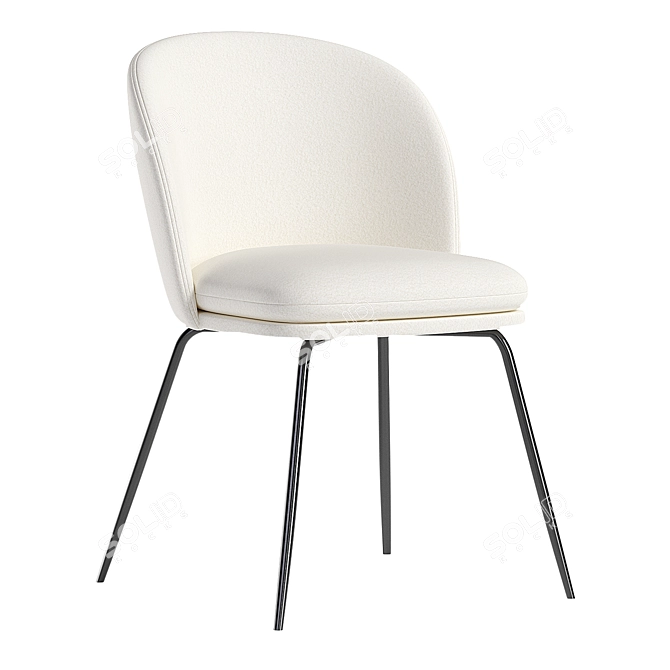 Modern White Dining Chair Hazel 3D model image 1