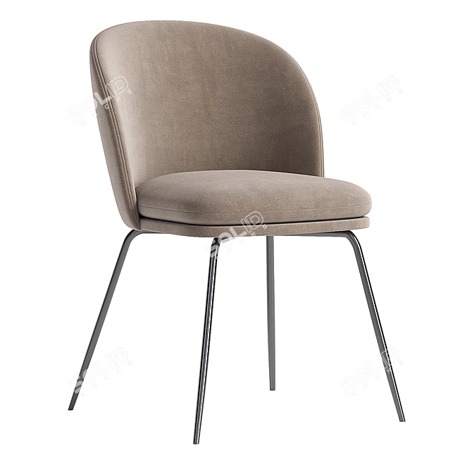 Modern White Dining Chair Hazel 3D model image 2