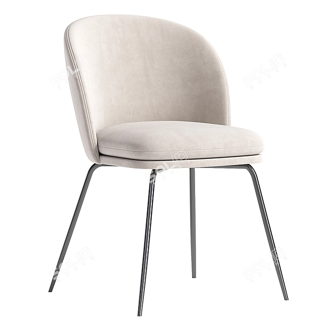 Modern White Dining Chair Hazel 3D model image 3