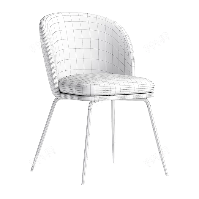 Modern White Dining Chair Hazel 3D model image 5