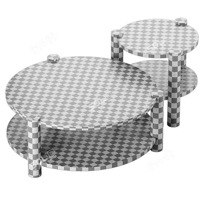 LUNDEN Modern Coffee Accent Tables 3D model image 4