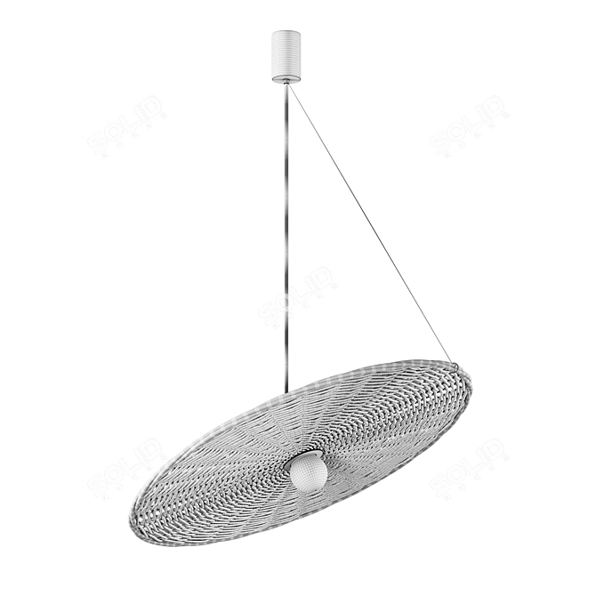 Rattan Diagonal Pendant Light Black 3D model image 3