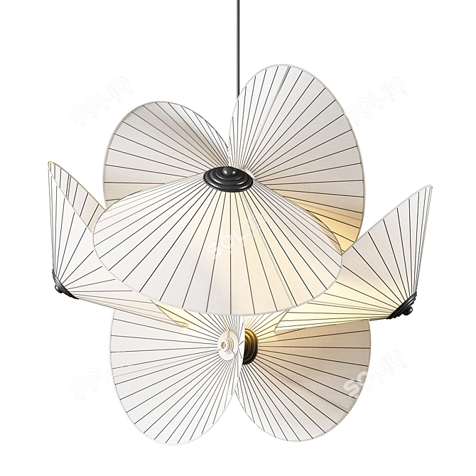 Elegant Scallop Pendant Light 3D model image 1