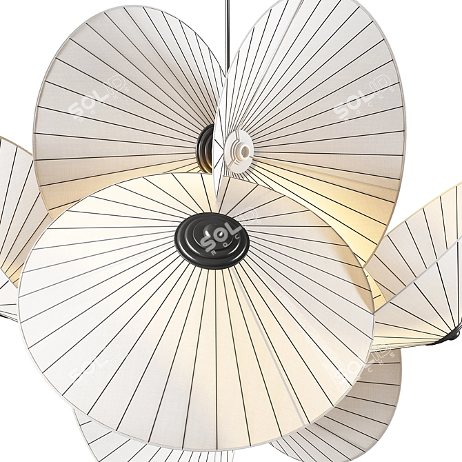 Elegant Scallop Pendant Light 3D model image 3