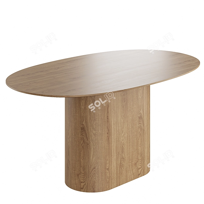 Elegant Birch Dining Set 3D model image 4