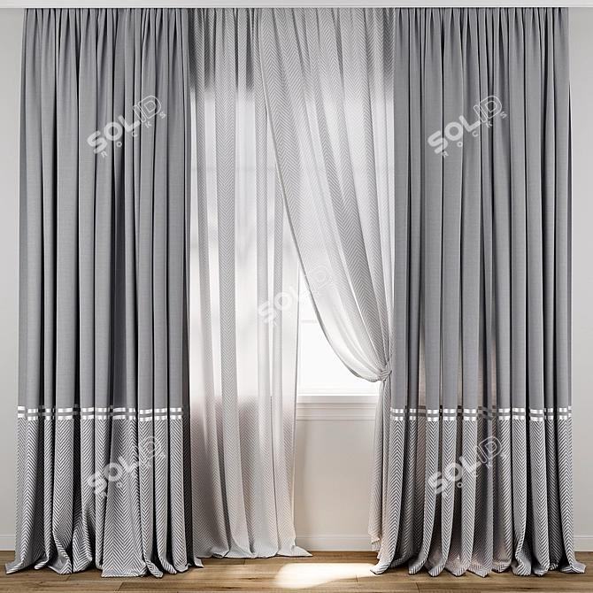 Multi-Format Textured Curtain Model 3D model image 1