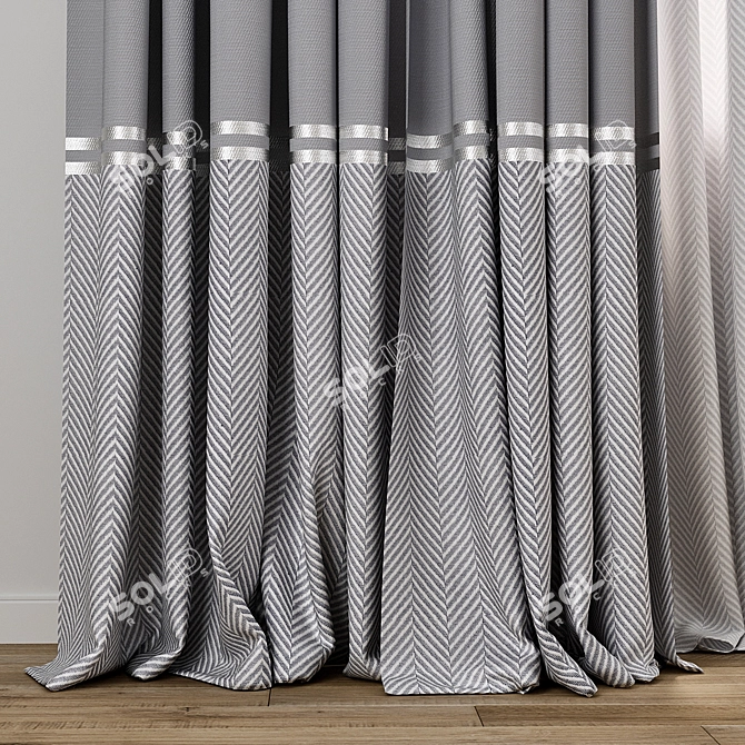 Multi-Format Textured Curtain Model 3D model image 2