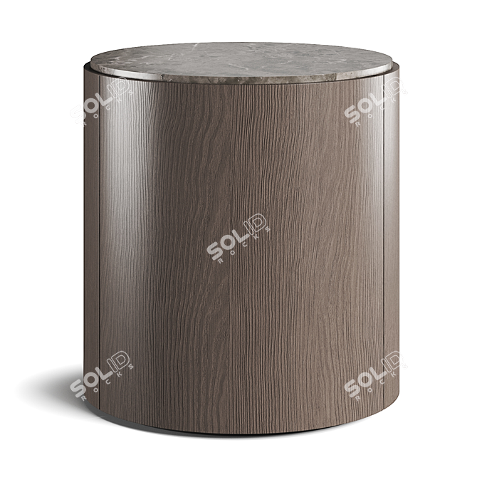 Lema Designer Round Bedside Table 3D model image 2