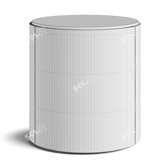 Lema Designer Round Bedside Table 3D model image 4