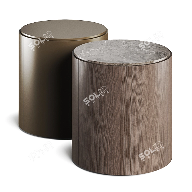 Lema Designer Round Bedside Table 3D model image 5