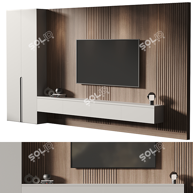 Modern TV Wall Set 038 3D model image 1