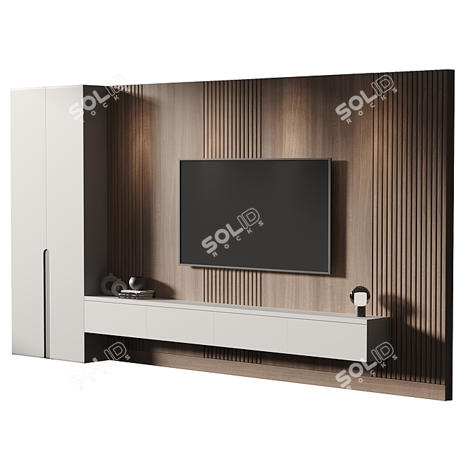 Modern TV Wall Set 038 3D model image 2