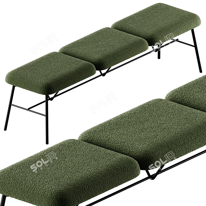  Chic Fabric Bench by Et al 3D model image 3