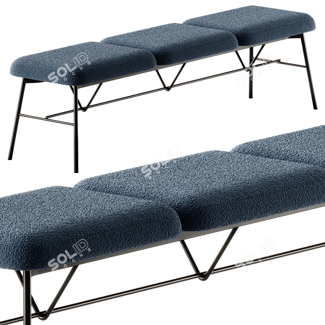  Chic Fabric Bench by Et al 3D model image 4