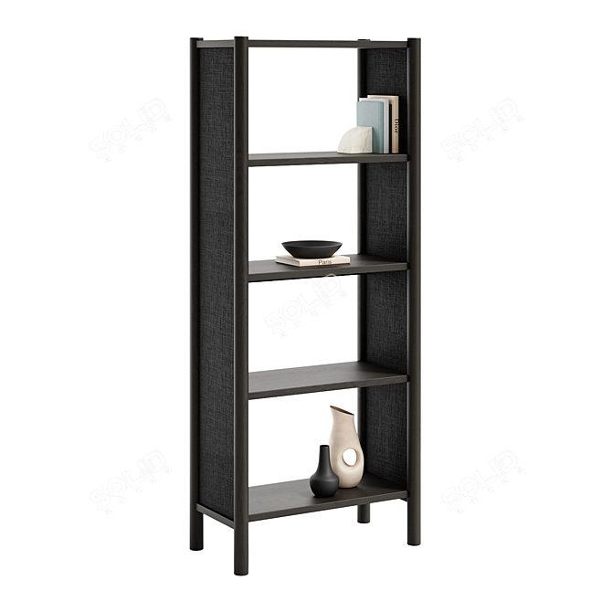 Emmer Oak Bookcase Charcoal/Natural 3D model image 5