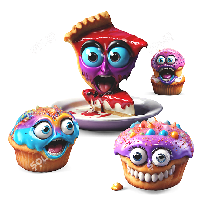  Monster Cake Figurines 3D model image 1