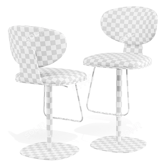 Olos Too Stool Set - Sleek Scandinavian Design 3D model image 6