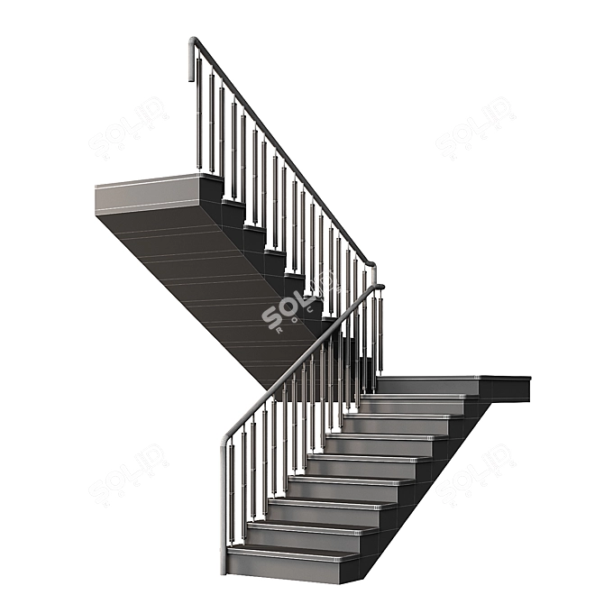 Modern Staircase 22, Obj File 3D model image 4