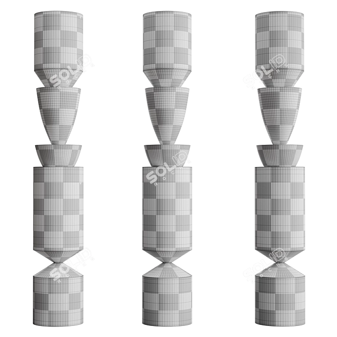 Modern Totem Sculpture Decor Piece 3D model image 4