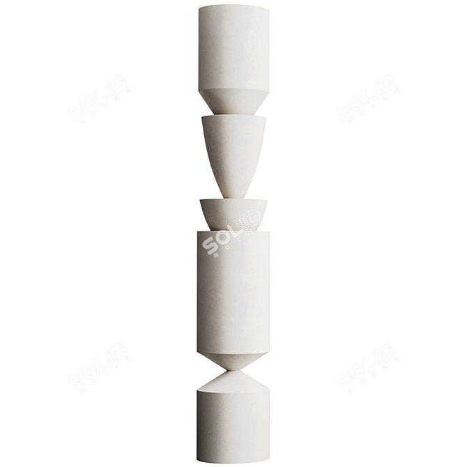 Modern Totem Sculpture Decor Piece 3D model image 6