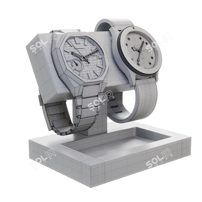 Premium Decor Set with Watches 3D model image 10