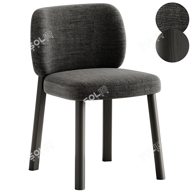 Modern Bross Aretha Fabric Chair 3D model image 1