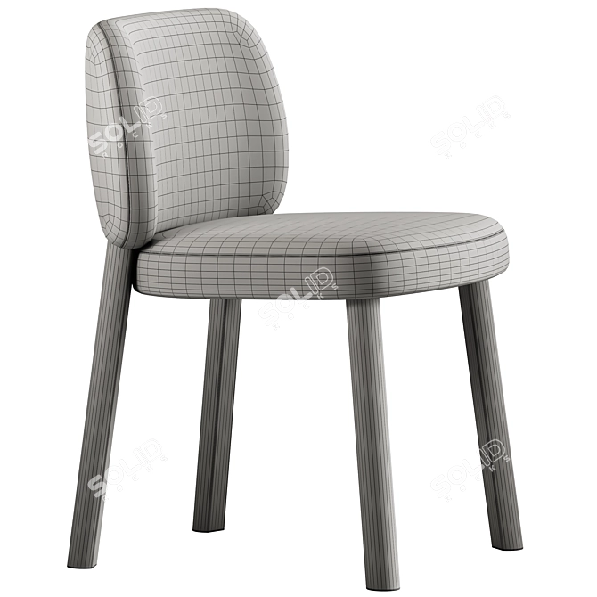 Modern Bross Aretha Fabric Chair 3D model image 6