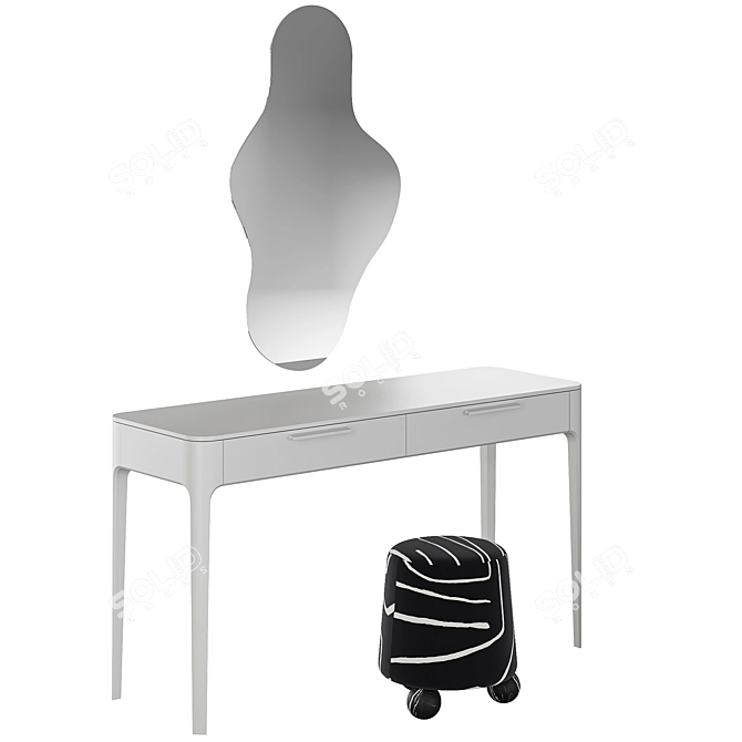 Modern Ellipse Dressing Table Set 3D model image 8