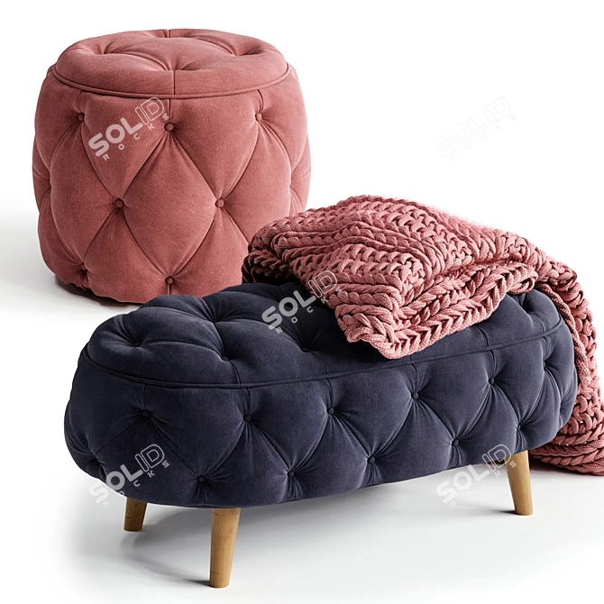 Luxury Ottoman Footstool JEAN 3D model image 1