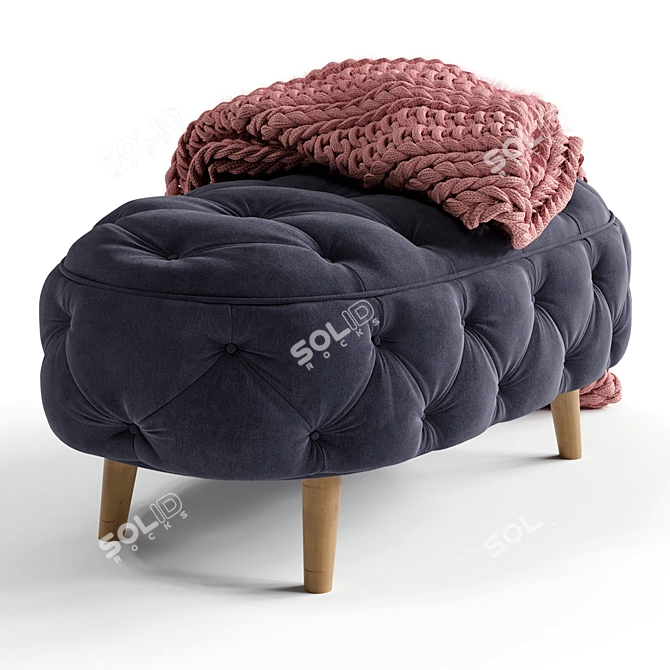 Luxury Ottoman Footstool JEAN 3D model image 3