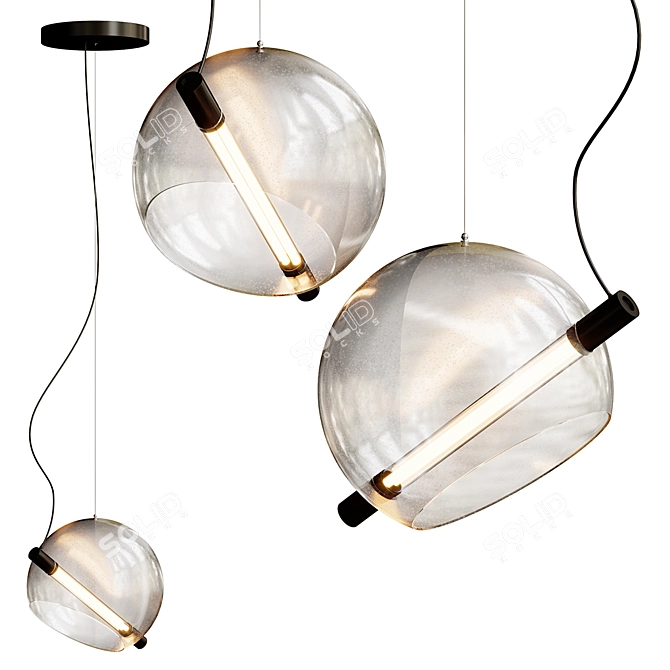 Sleek Cody Pendant Light 3D model image 1