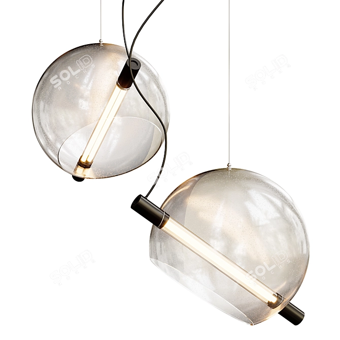 Sleek Cody Pendant Light 3D model image 2