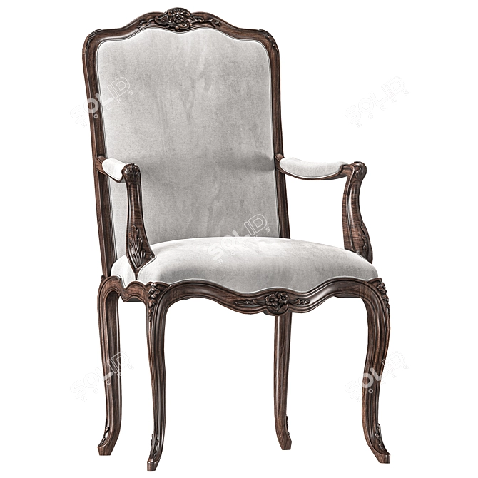 Elegant Louis Chair Art 245 3D model image 2