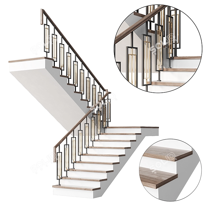 Contemporary Staircase 23 3D model image 1