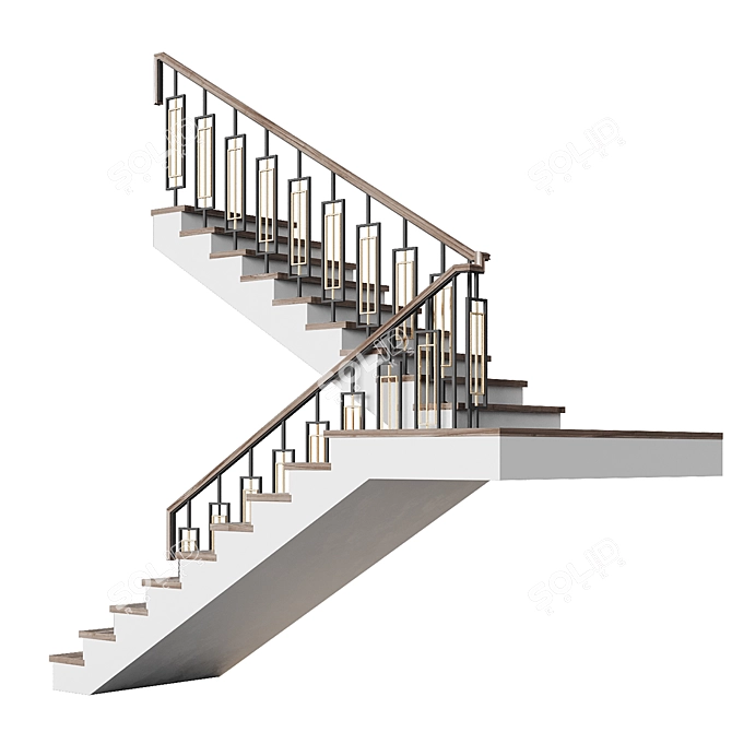 Contemporary Staircase 23 3D model image 3