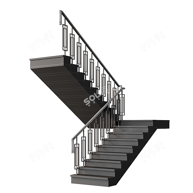 Contemporary Staircase 23 3D model image 4