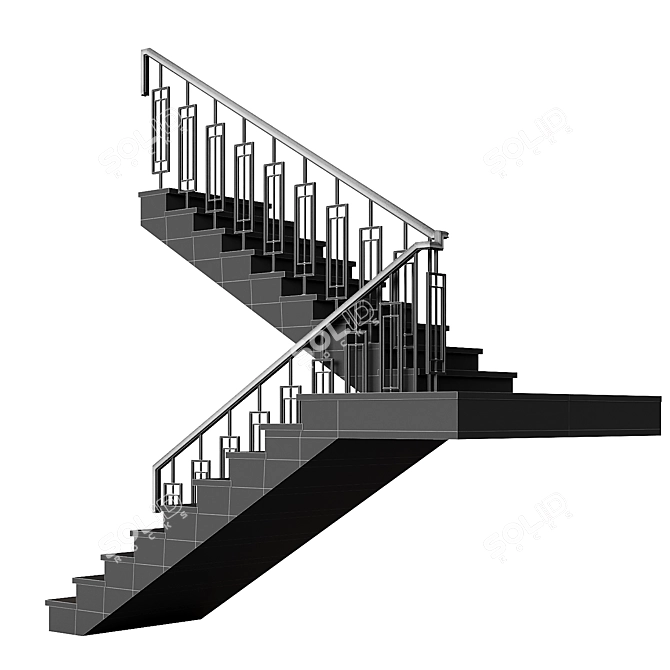 Contemporary Staircase 23 3D model image 6