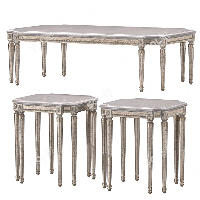  Sleek Modern Coffee Table 3D model image 1