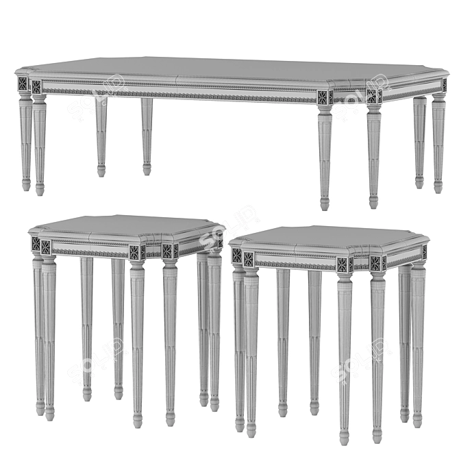  Sleek Modern Coffee Table 3D model image 4