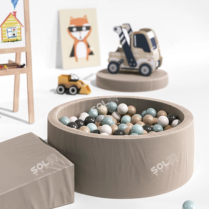 Kids Room Toy Decor Set 3D model image 4